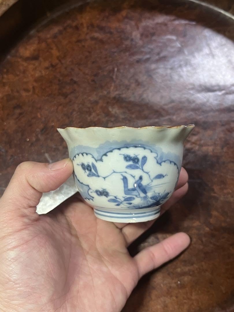 Amazon.co.jp: 古伊万里 無傷完品 蕎麦猪口 双鳥 そばちょこ 民