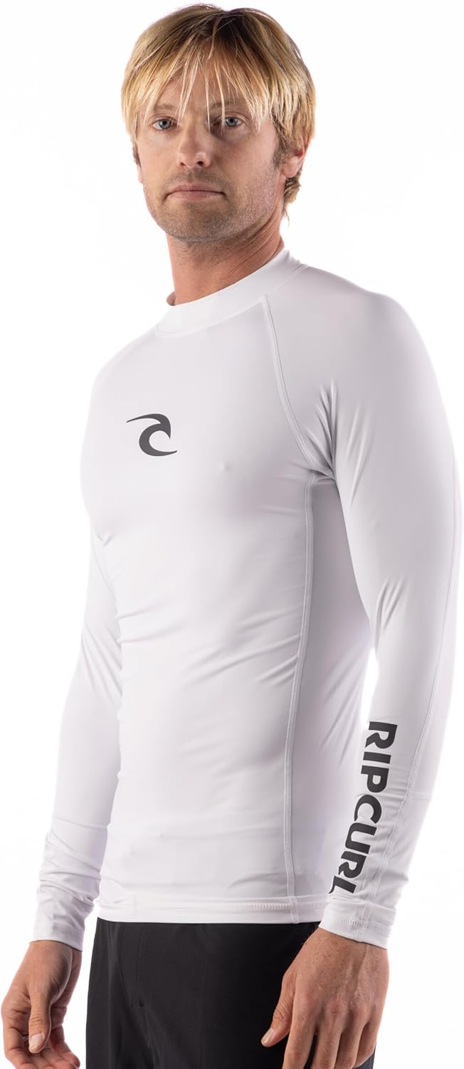 Rip Curl Mens Long Sleeve Rashguard - UPF 50+ Sun Protection Surf Shirt, Tight Fit Rash Vest