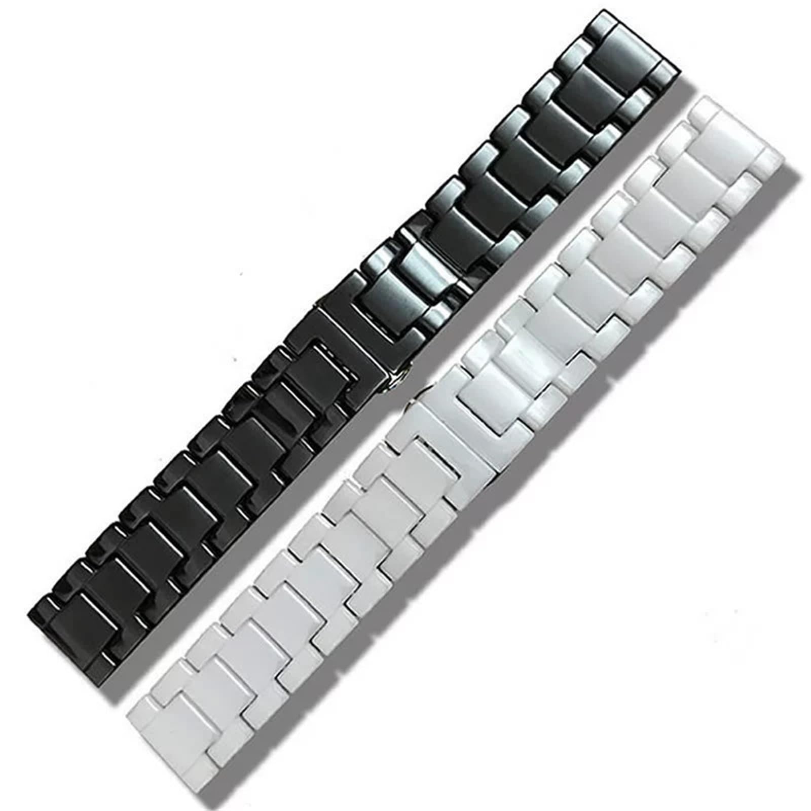 Bracelet de montre de rechange universel en céramique à dégagement rapide 18 mm (blanc, 20 mm)