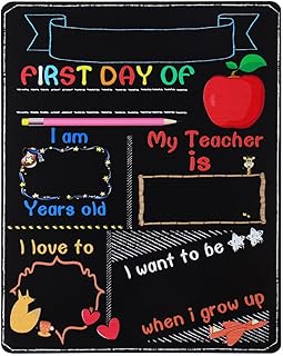 STOBOK First Day Last Day of School Chalkboard Double Sided Small Chalkboard Easy Clean Kindergarten Sign Photo Props for ...