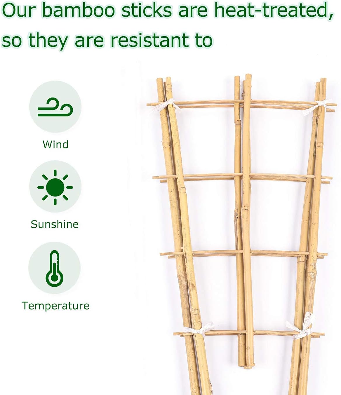 Cambaverd Trellis for Climbing Plants Indoor Outdoor, Natural Bamboo Trellis 24 Inch, 3 Pack Garden Trellis for Potted Plants, Ivy, Monstera, Houseplants