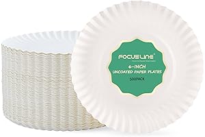 FOCUSLINE: Essential 6-inch Paper Plates for Every Formal/Casual Affair (500 Count)