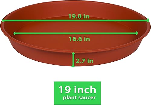 Miniatura 2 de Paquete de 4 18 platillos para plantas de 19 pulgadas, platillo de plástico profundo y resistente redondo de 18 pulgadas, bandeja para macetas para