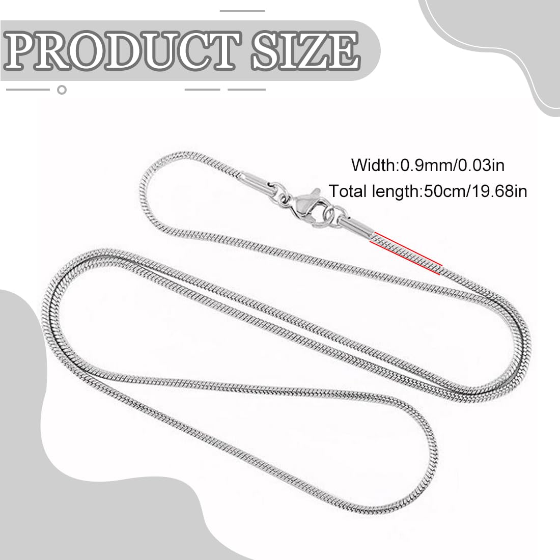 Catena Collana In Acciaio Inossidabile Sottile – 45 Cm O 50 Cm – Gioiello Unisex Brillante, Resistente All'Acqua, Ipoallergenico – Stile Classico E Moderno - 4