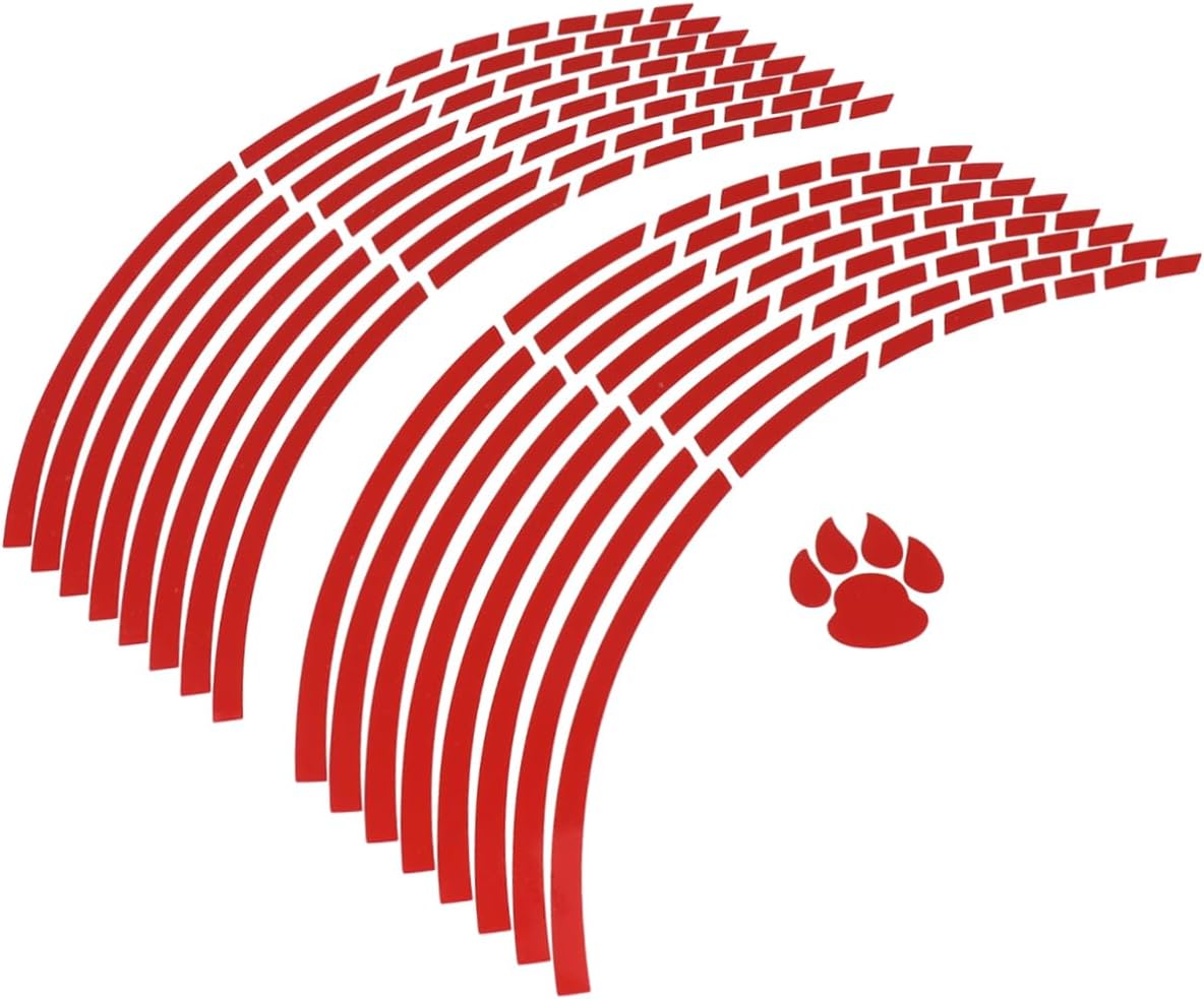 ULTECHNOVO 2pcs Reflective Motorcycle Wheel Rim Stickers Red Tire Decals for Motorcycle and Car Wheel Hubs and Wear-resistant Easy to Install Personalization