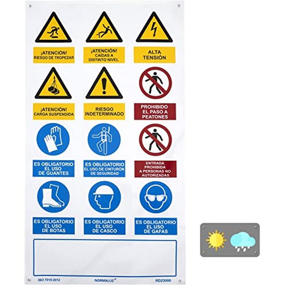 Normaluz - Vertikales Mehrfach-Baustellenschild 0,4mm PVC 500x900mm