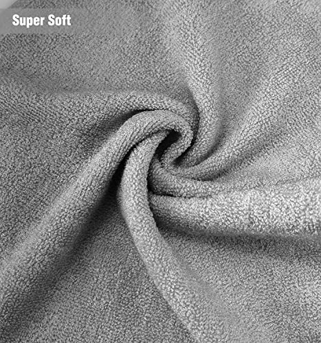 Summermia Bamboo Washcloths12 Pack 13" X 13" - Soft Wash Cloths For Your Face Towel, Wash Cloths For Your Body (Gray) #TOP3
