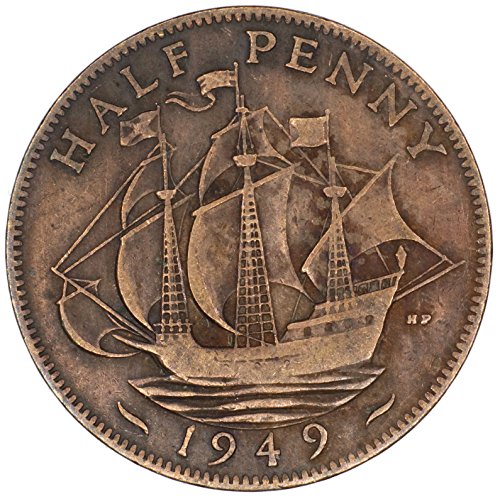 1949 UK Great Britain George VI Bronze Halfpenny Good