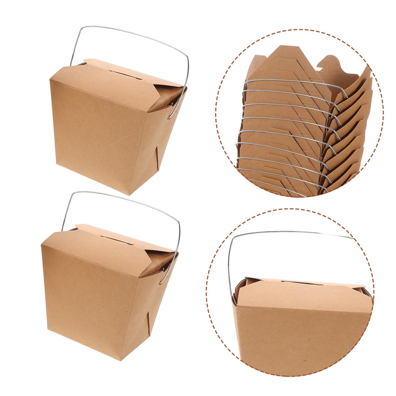 50stücke Chinesische Take-away-boxen Aus Papier Zum Mitnehmen Essensbehälter Für Reis Huhn Pommes Burger Verpackung Für Catering Picknick Und Restaurant
