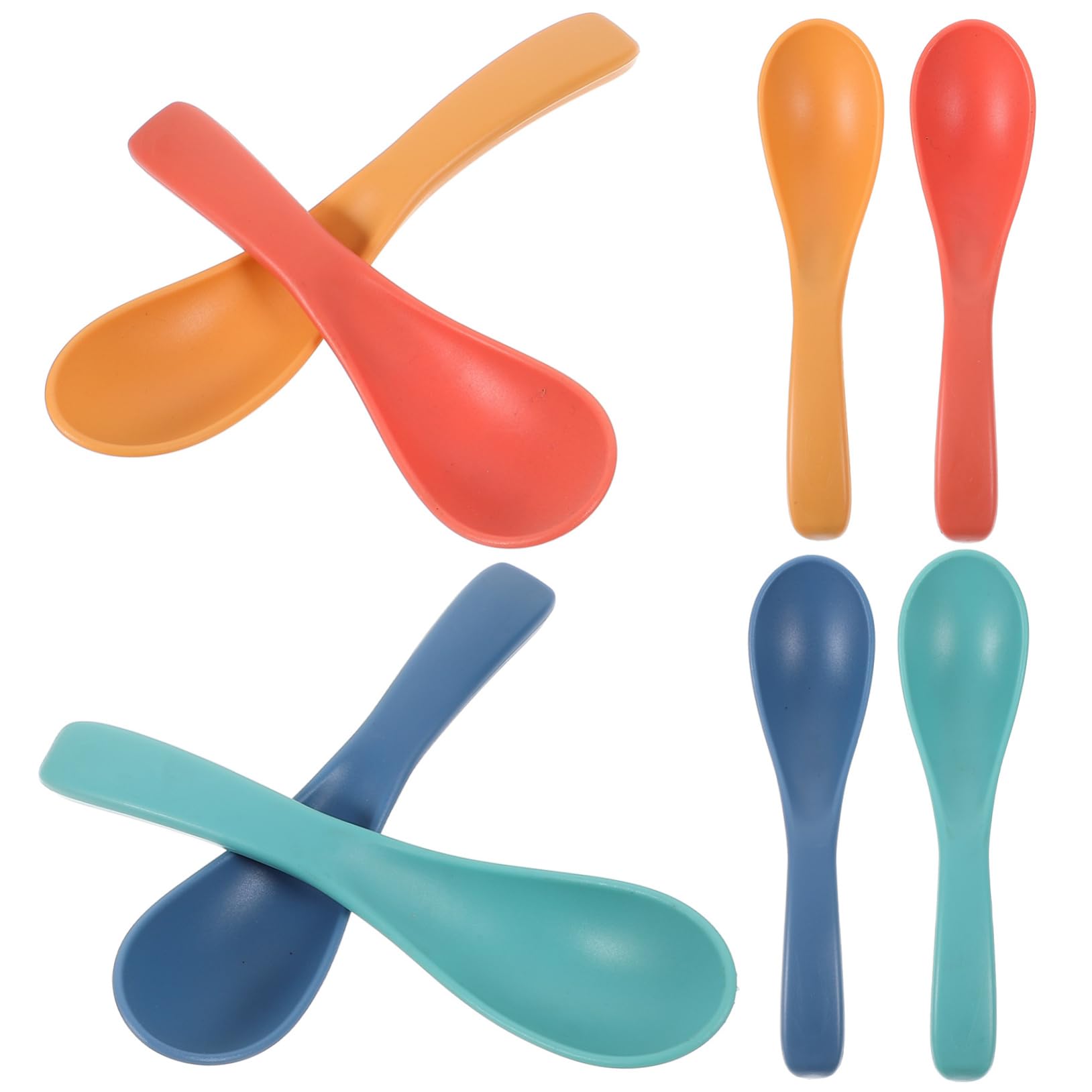 FUNOMOCYA 8pcs Food Spoon Large Serving Spoon Cooking Spoon Jelly Spoon Appetizer Spoon Soap Spoon Meal Spoon Stews Spoons Ladell Spoon Rice Spoons Ramen Soup Spoon Cake Spoon Wheat Straw