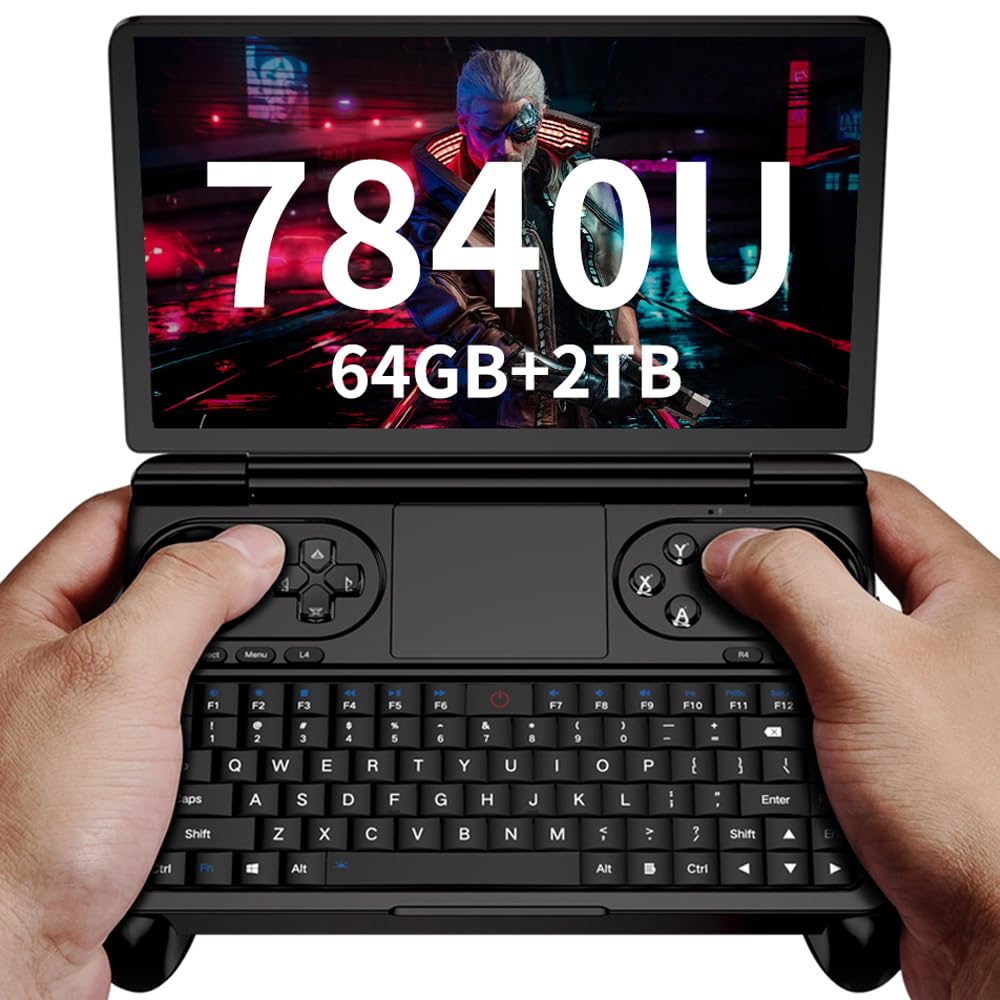 GPD Win Mini [AMD Ryzen 7 7840U] 7 Inches Mini Handheld Win 11 PC Game Console Gameplayer 1920X1080 Touchscreen Laptop Tablet PC (64GB+2TB)