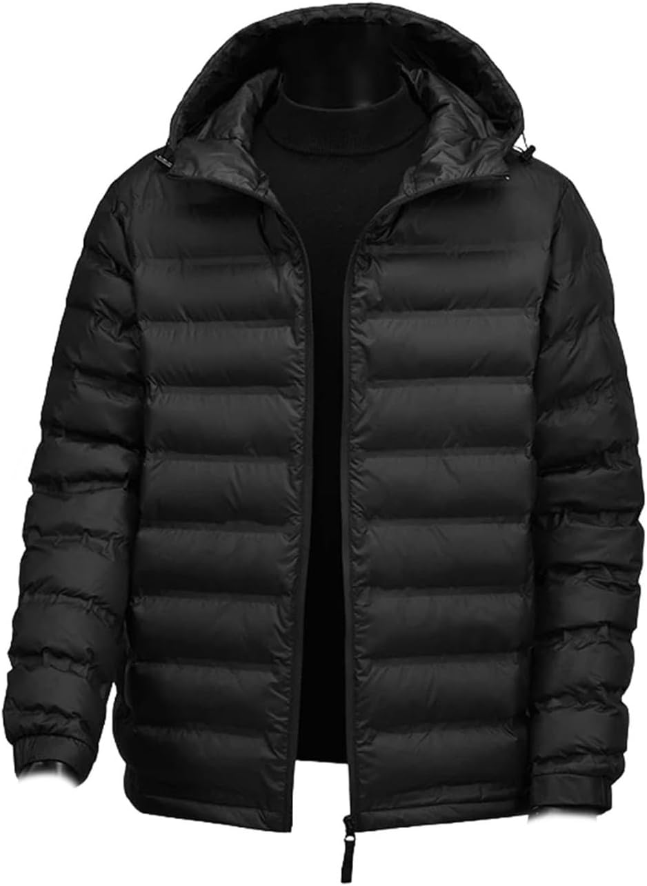 Mens Winter Lightweight Jacket Thick Warm Fill Cotton Skiing