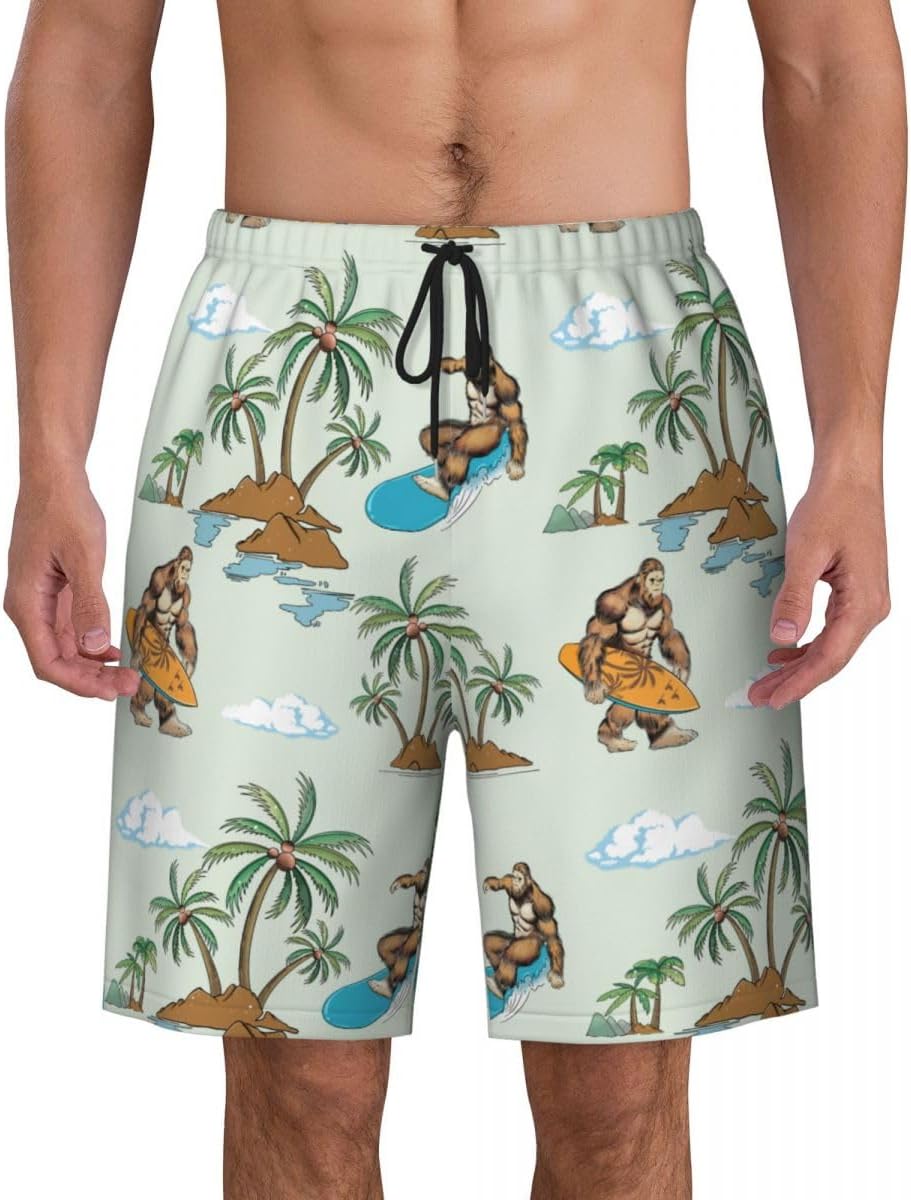 Mens Vintage 80s 90s Swim Trunks Breathable Board Shorts Hawaiian Beach Shorts Party Funny Shorts - Image 2