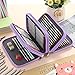 BTSKY® Handy Wearable Oxford Colored Pencil Case 72 Slots Pencil Organizer (Purple)