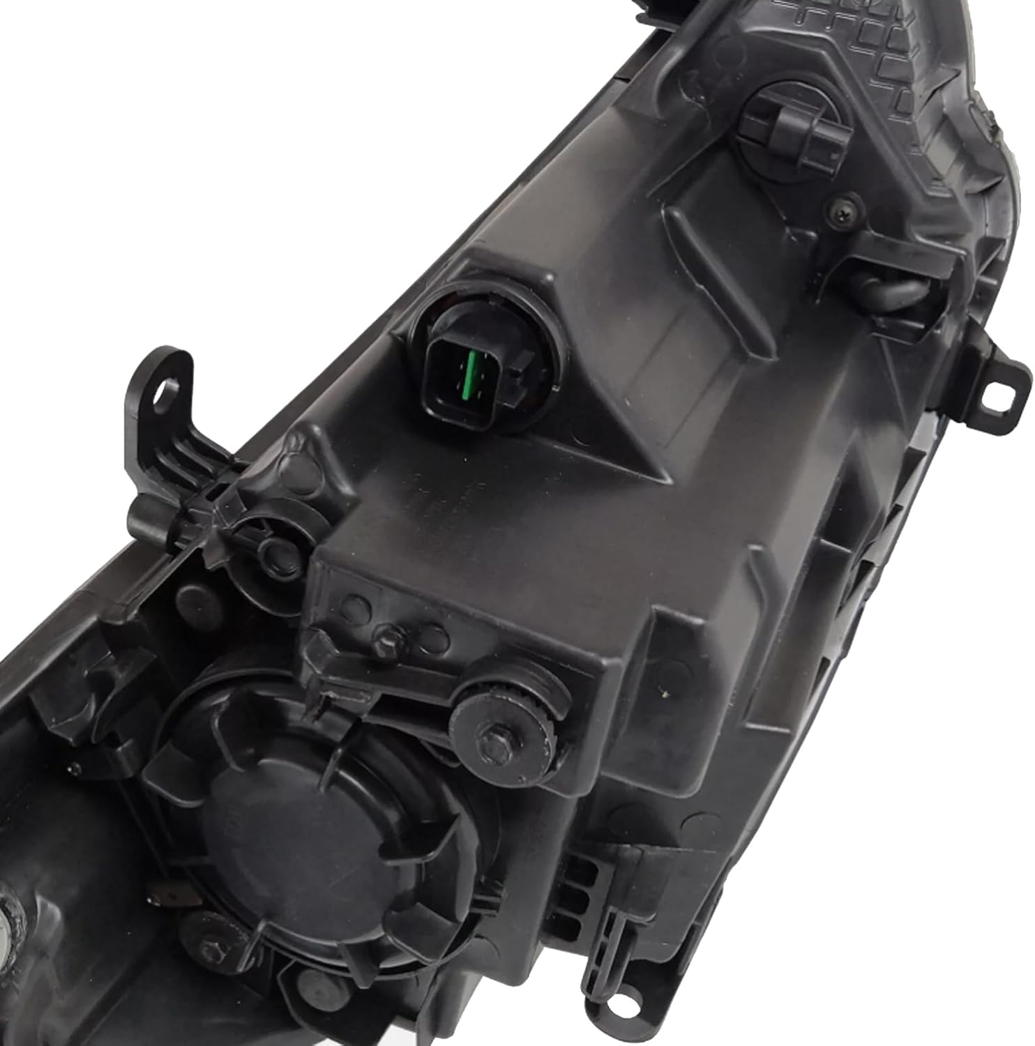 Headlights Fit for 2012-2014 Hyundai Accent Halogen Headlamp Replacement Black and Chrome Housing Amber Reflector LH+RH without Halogen Bulb