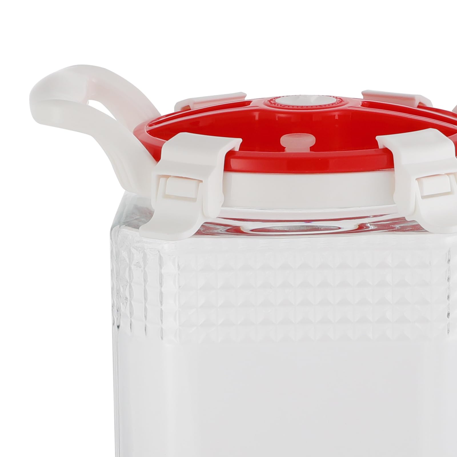 Dispenser per bevande in vetro con supporto, 10 l, dispenser per bevande calde e fredde, con rubinetto in acciaio inox 304, erogatore di succhi (28 x 46 cm)