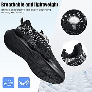 Mitudidi Veiligheidsschoenen Man Woman Werkschoenen Industriële schoenen Anti - punctuur Slipweerstand Flexibel en lichtgewicht Safety Shoes Zwart 46 EU