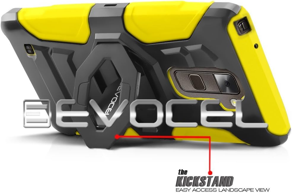 Evocel New Generation Series Phone Case Compatible with LG G Stylo 2 (2016 Release) with Belt Clip Holster and Kickstand, Yellow