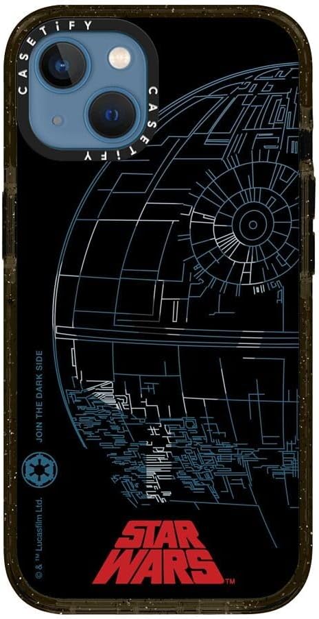CASETiFY Impact iPhone 13 Case [Star Wars Co-Lab / 8.2ft Drop Protection/Magsafe] - Death Star - Clear Black