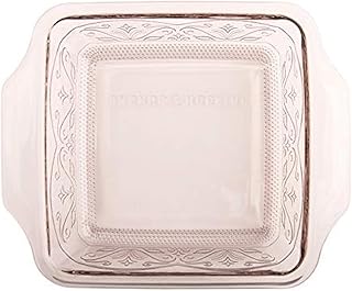 Anchor Hocking Square Baking Dish - Glass - 8 x 8 - Embossed - Rose