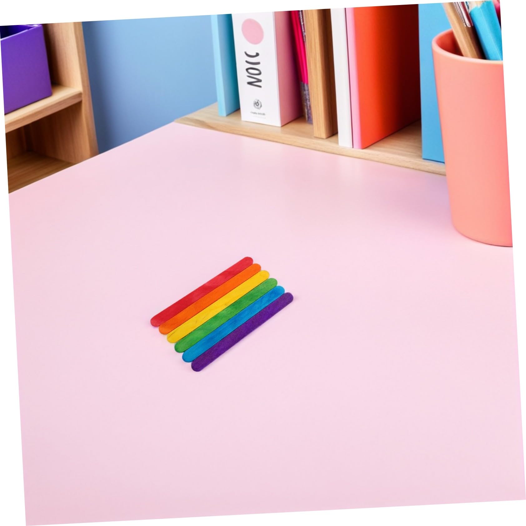Operitacx 500 Palitos de Helado de Colores para Niños, Palitos de Madera Reutilizables para Manualidades, Repostería y Proyectos Educativos