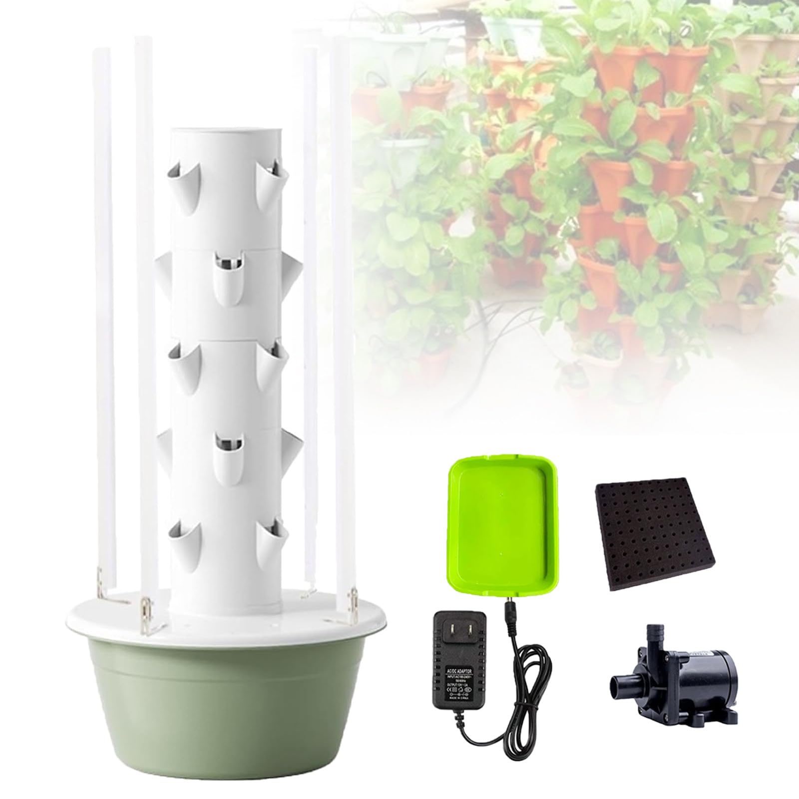 Atwynd Vertical Hydroponic Grow Tower for Growing Fruits, Aeroponic Tower Planter for Fruits and Vegetables, Smart Home Hydroponics Growing Kit for Gardening System, Soilless Cultivation 5Layer-LED