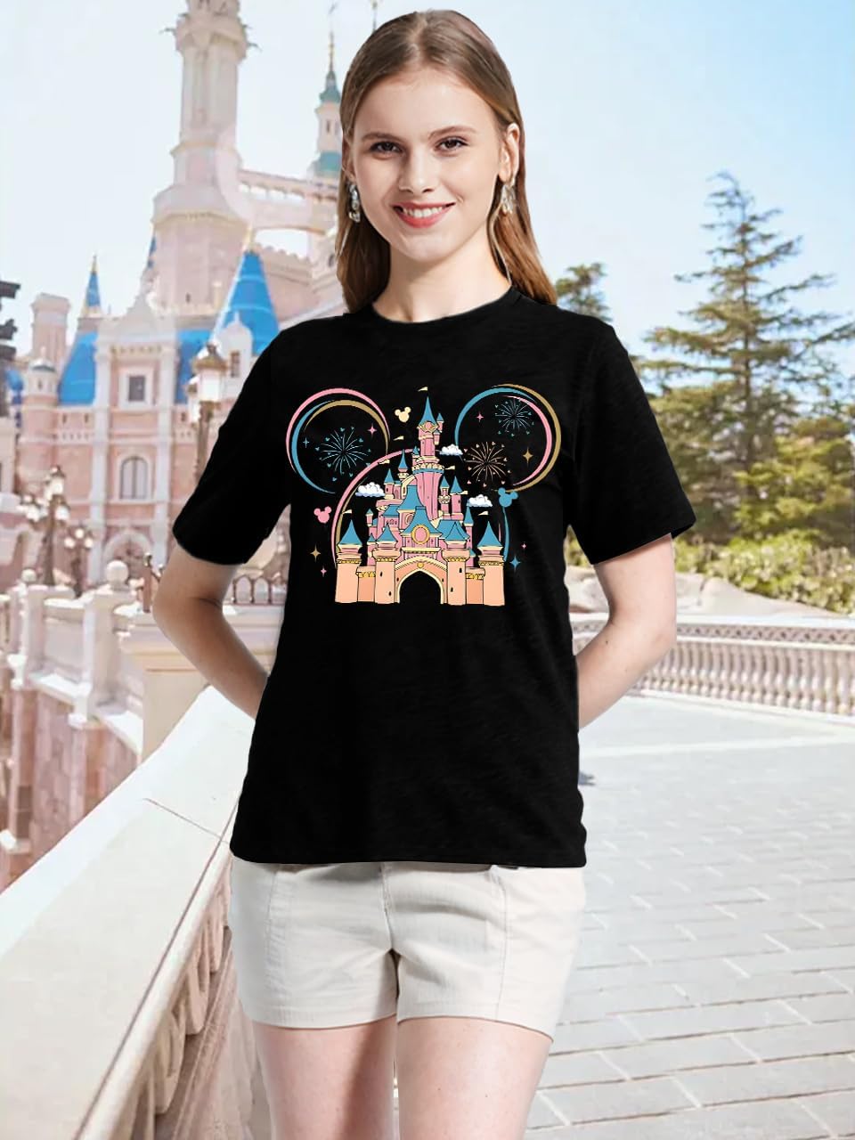 Magical Shirt for Women Magic Kingdom Castle Tshirt Women Casual Vacation Holiday Short Sleeve Tee Top - Image 2