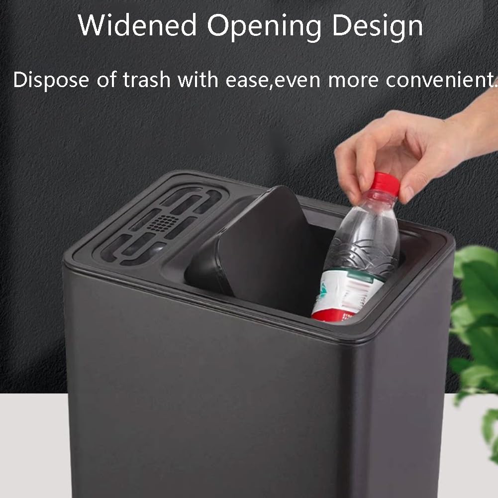 zktoermn Outdoor Rectangular Soot Column, Metal Trash Disposal Receptacle, Vertical Cigarette Pedicle for Home Office Restaurant Lobby Store(Gray,30x20x65cm)