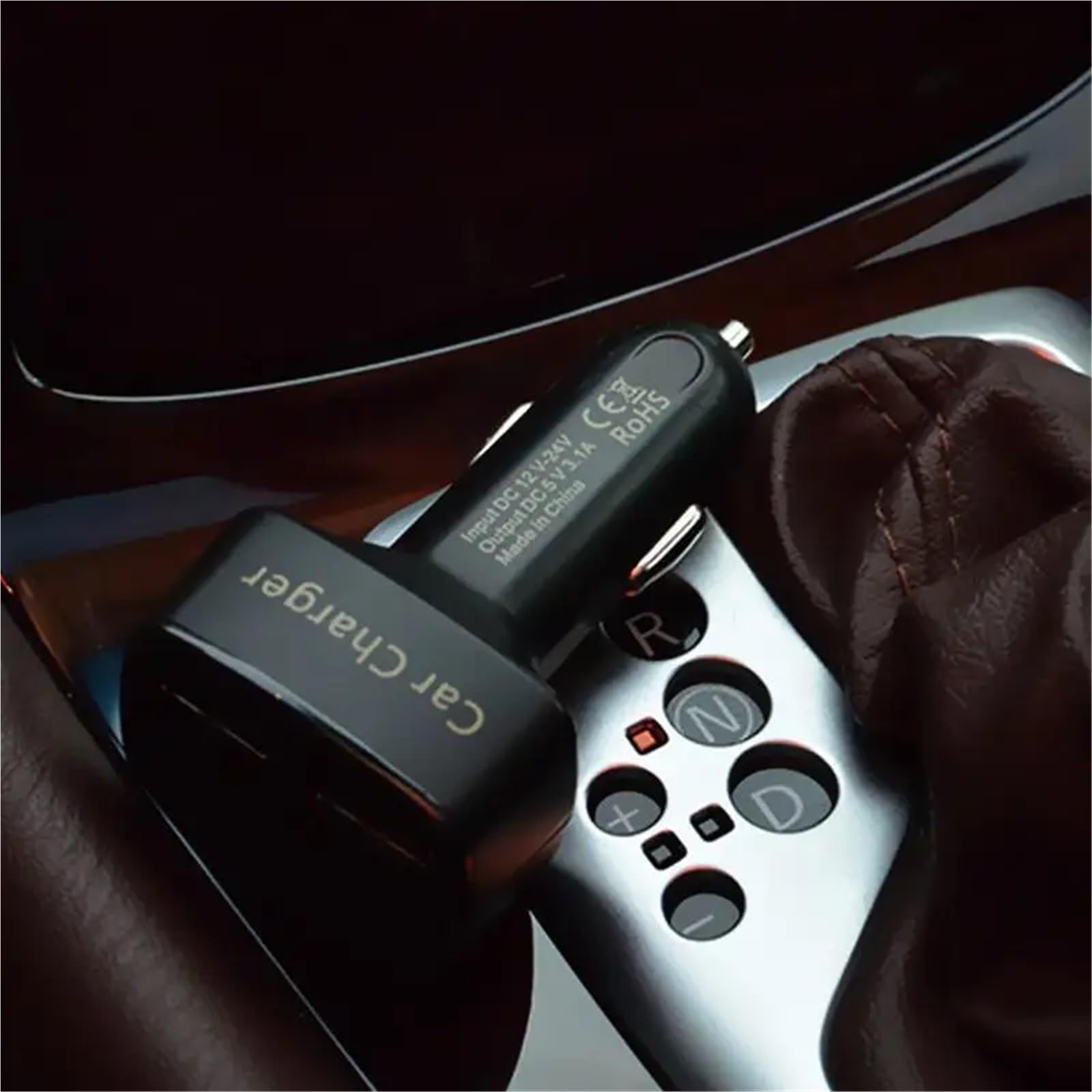 1 szt. ładowarka samochodowa Dual USB 3.1 wyjście ładowarka samochodowa adapter woltomierz, amperomierz, tester akcesoriów samochodowych (niebieski LCD Celsjusza)