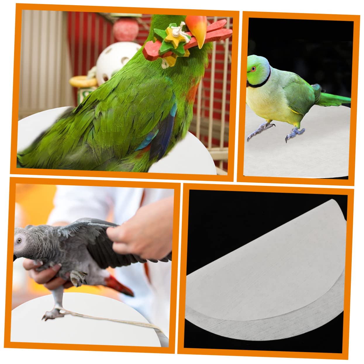 Rivestimento per Gabbia per Uccelli Tappetini Assorbenti Rotondi per Urina per Gabbie di Pappagalli Lenzuolo Monouso per Fondo Gabbia per Pappagalli