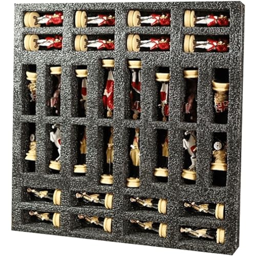 チャンピオンシップ ポータブルトラベルチェス、ハイエンド32樹脂3Dキャラクターチェスの駒、無垢材突き板チェスボード、チェスゲームセット 職人技