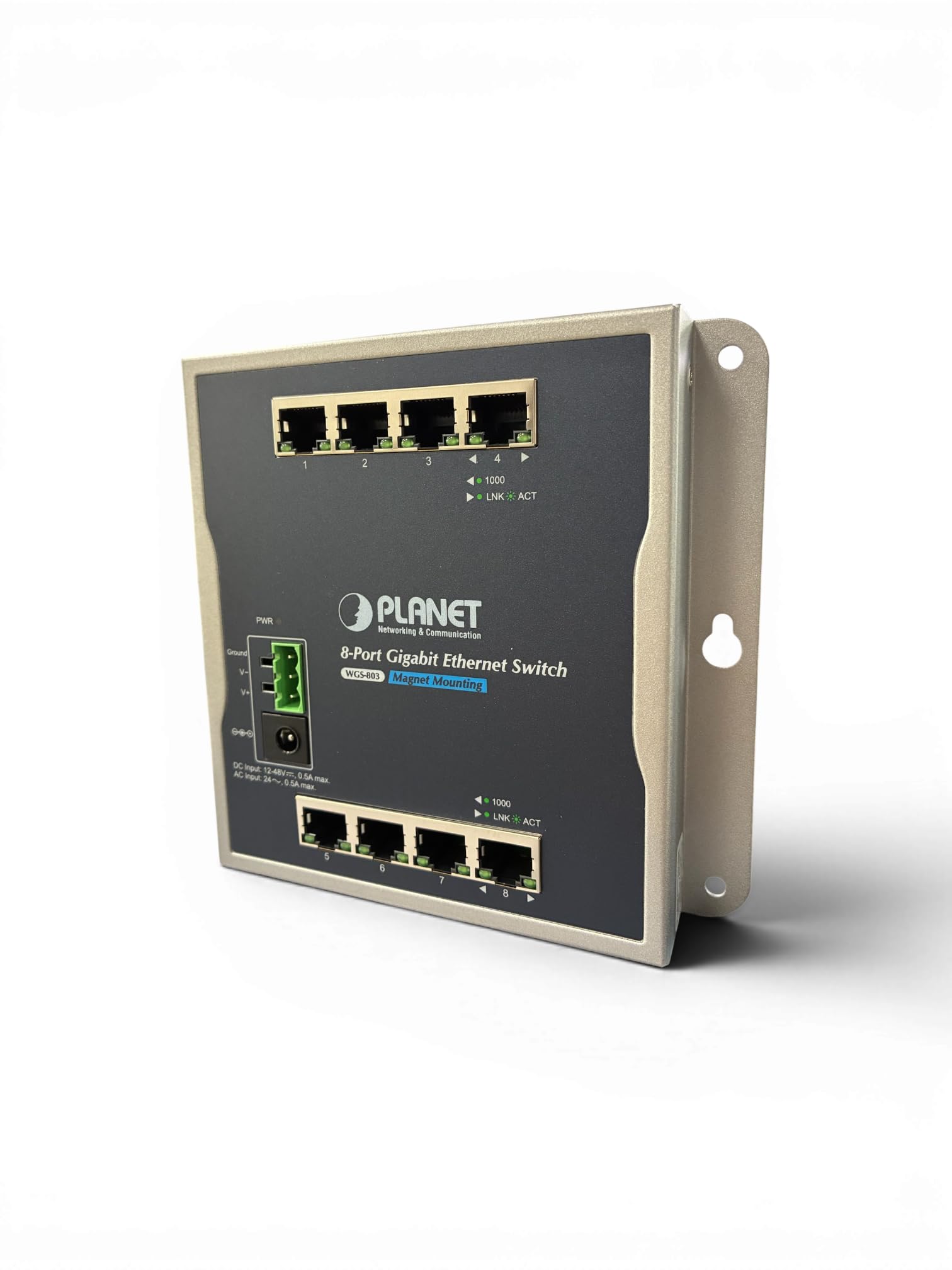 AURUM Planet WGS-803 8-Port Unmanaged Network Switch L2 Gigabit Ethernet (10/100/1000) Network Switch - , Unmanaged, L2, Gigabit Ethernet (10/100/1000), Full Duplex, Wall mountable