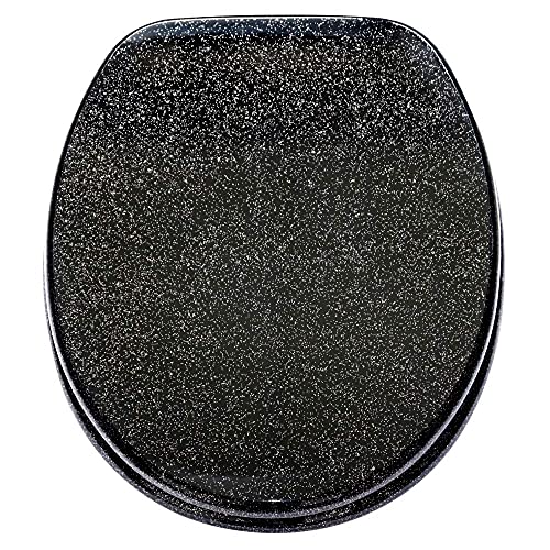 Sanilo Soft Close Toilet Seat, Wide Choice of Black Toilet Seats, Stable Hinges, Easy to Mount (Glittering Black) - Image 2