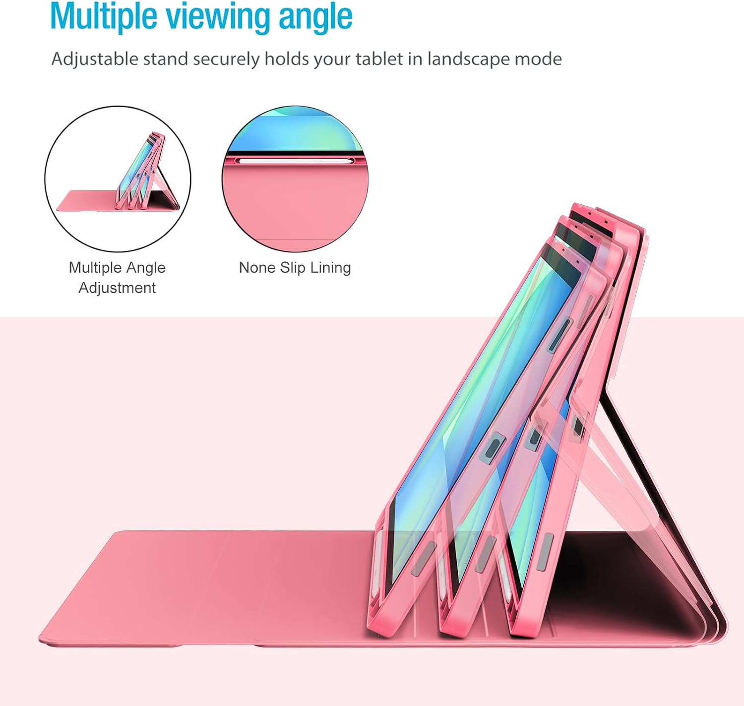 ProCase Keyboard Case with Touchpad for Galaxy Tab S10 FE/S10 Lite/S9 FE 10.9-Inch, Tab S9 11", Detachable Wireless Keyboard Folio Cover with Pencil Holder, Type-C Charging -Coralred