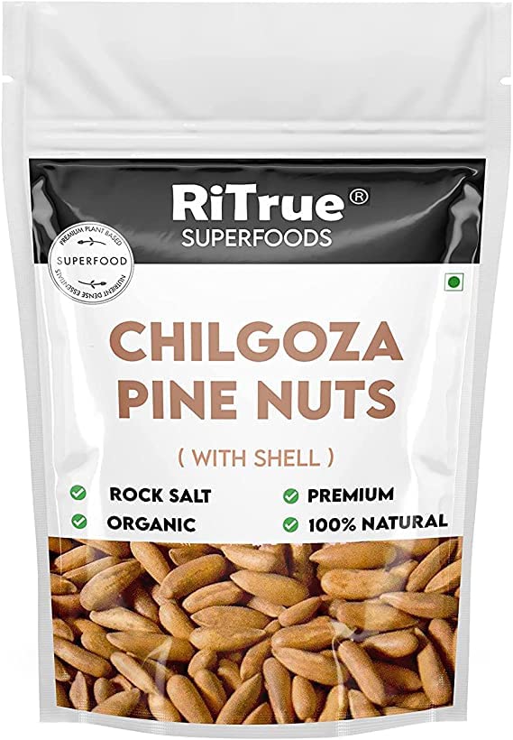 ROSEVILLA RiTrue - Jumbo Chilgoza Pine Nuts with Shell - 100 Gm - Organic Chilgoza Nuts | Exotic | Vegan | Raw