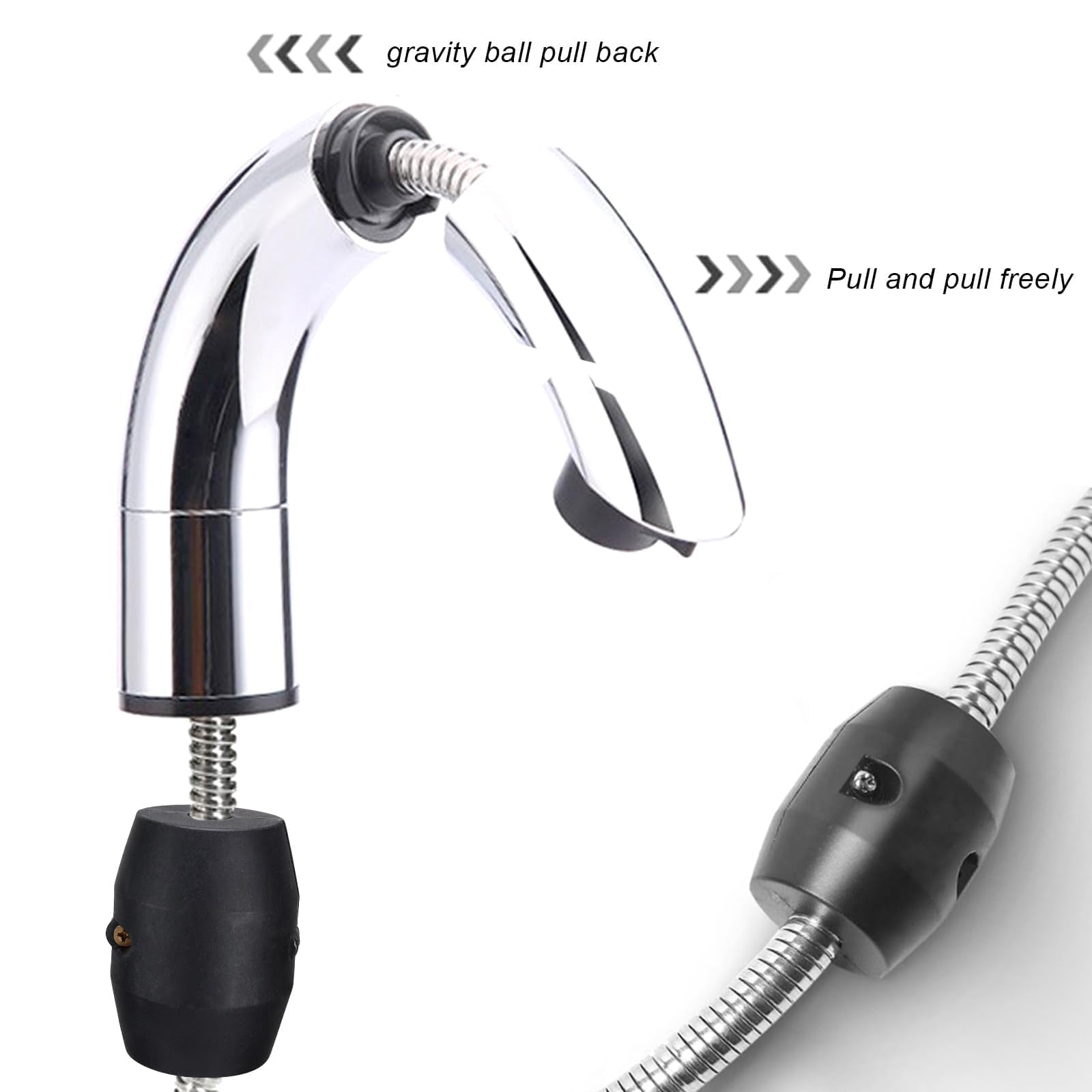 Peso de la Manguera de la Cocina, Negro Sacar Grifo Peso Gravedad Bola con Tornillos, Manguera de Bola Pesada se Adapta a Mayoría de Mangueras de Grifo