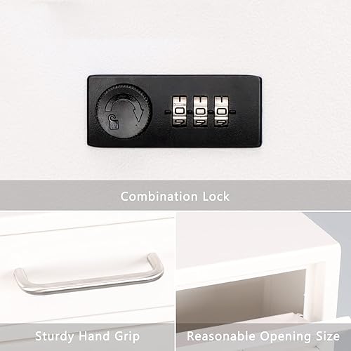 Miniatura 6 de xydled Buzón de pared con cerradura de combinación, buzones de correo de acero con cerradura de llave para exteriores, buzón de montaje en pared con