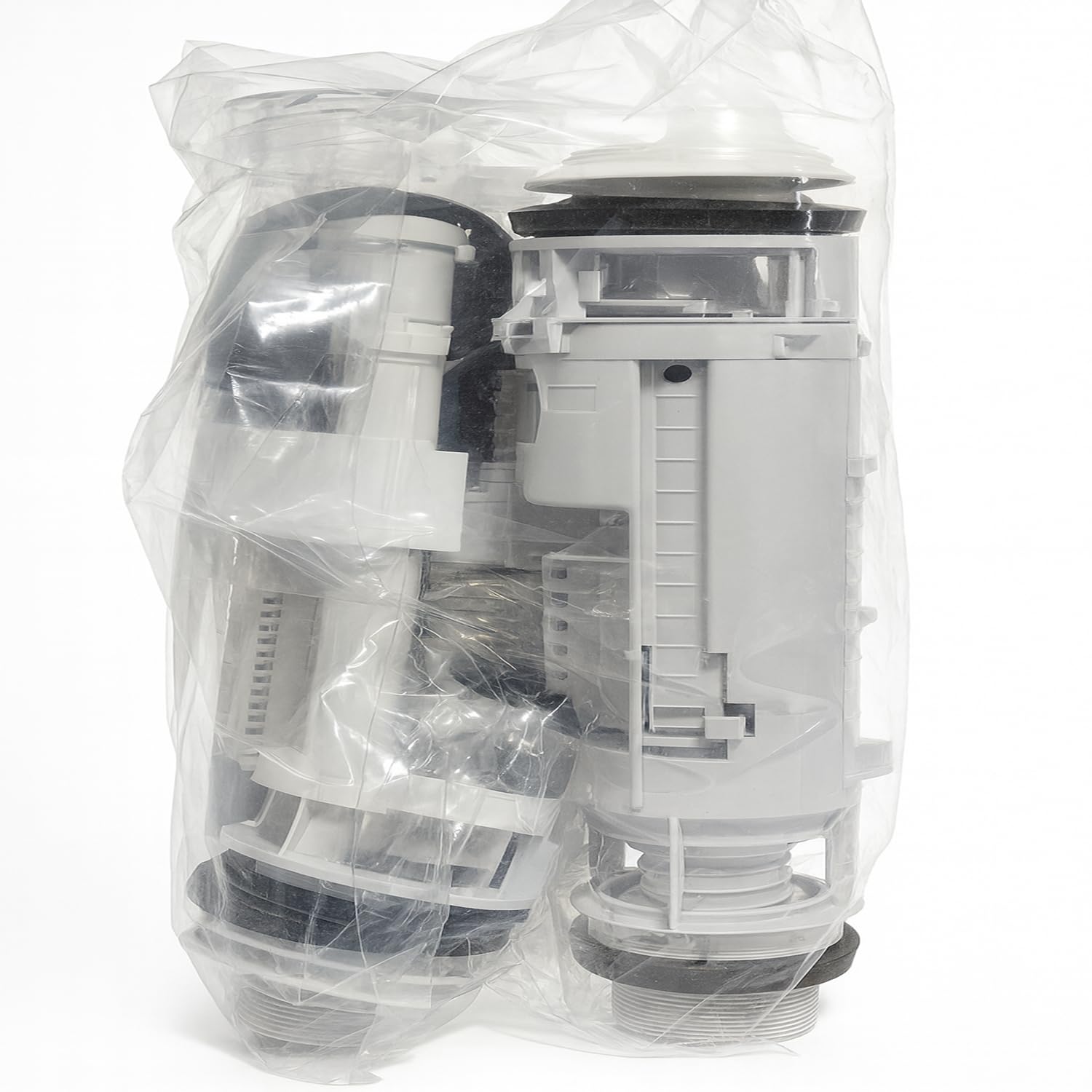 Optima 50 - Paquete de válvula de descarga doble estándar y válvula de llenado - Kit completo de reparación de cisterna de inodoro con sellos y fijaciones