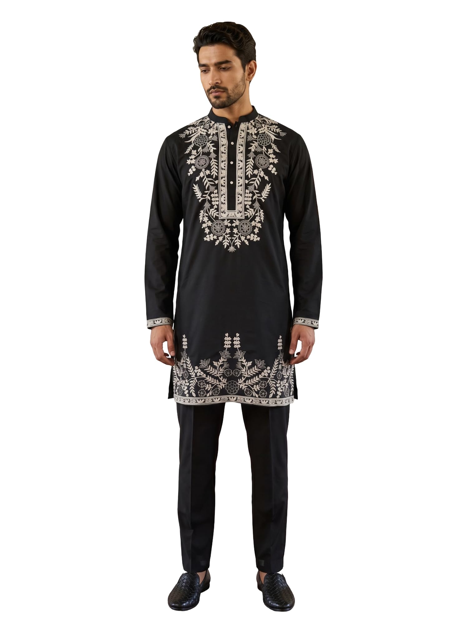 jompers Men Japanese Fabric Embroidered Kurta Set-picture-51