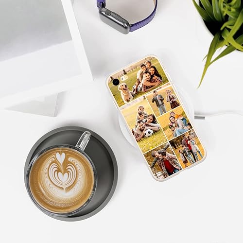 Miniatura 4 de SuSuTiFy Funda de teléfono personalizada para iPhone 7 8 SE 2020 2022, diseño de collage de múltiples imágenes, delgada, suave, blanca, para