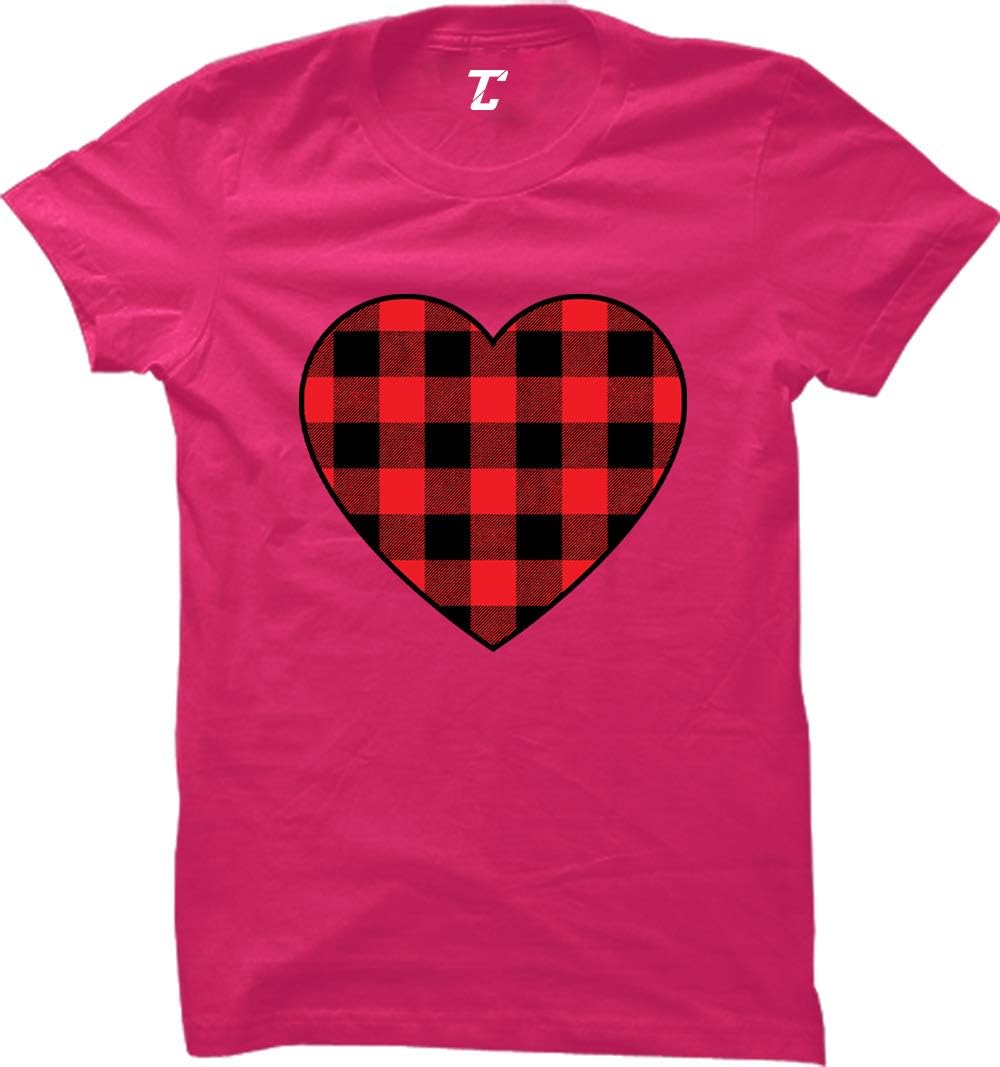 Plaid Heart - Valentine Tartan Flannel Pattern Women's T-Shirt