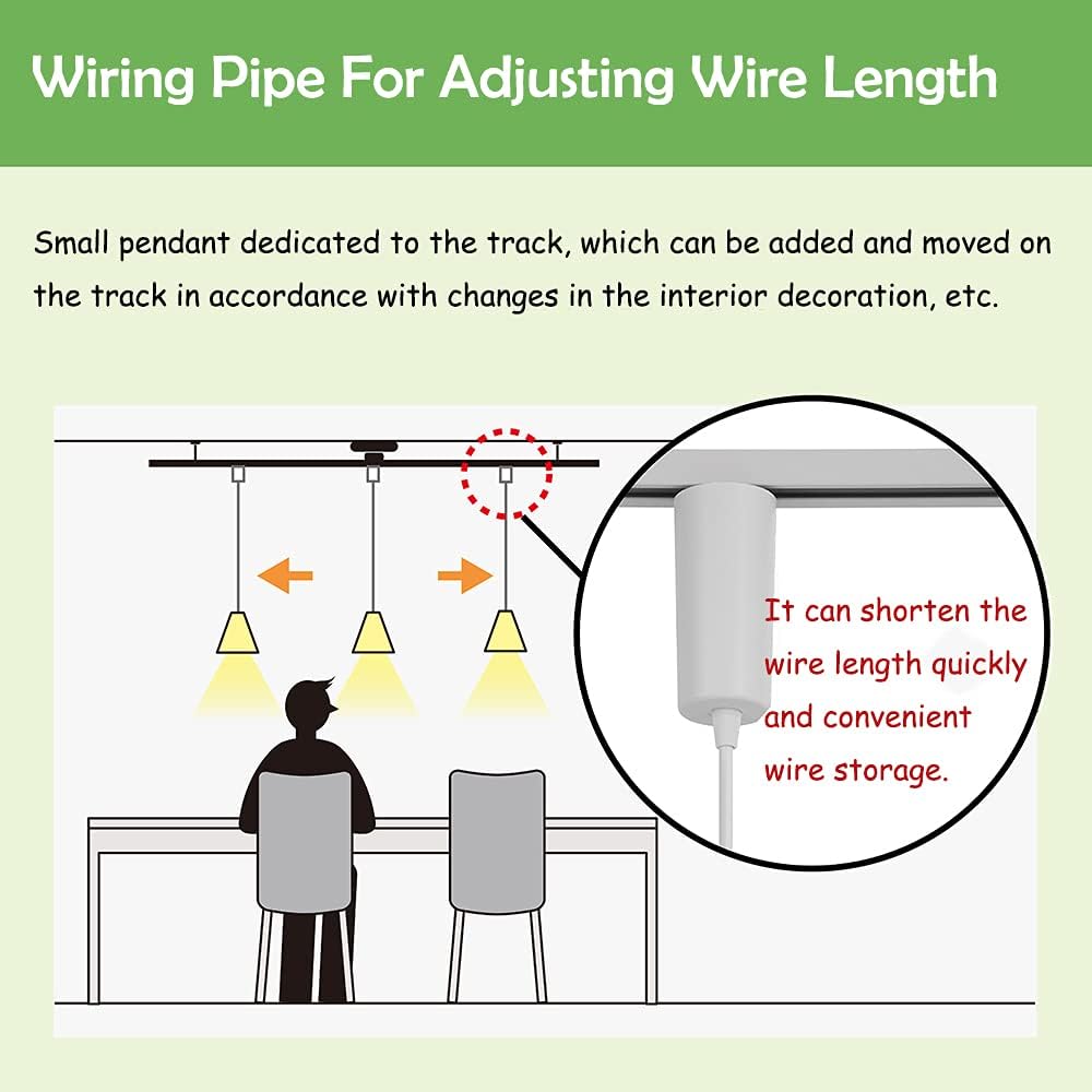 3-Pack Adjustable Wire Length Frosted White Glass H-Type Track Hanging Light 3.9 Ft Clear Cord E26 Base Pendant Light Fixture,Modern Nordic Loft Aisle Bar Lamp Bulb and Track Not Included