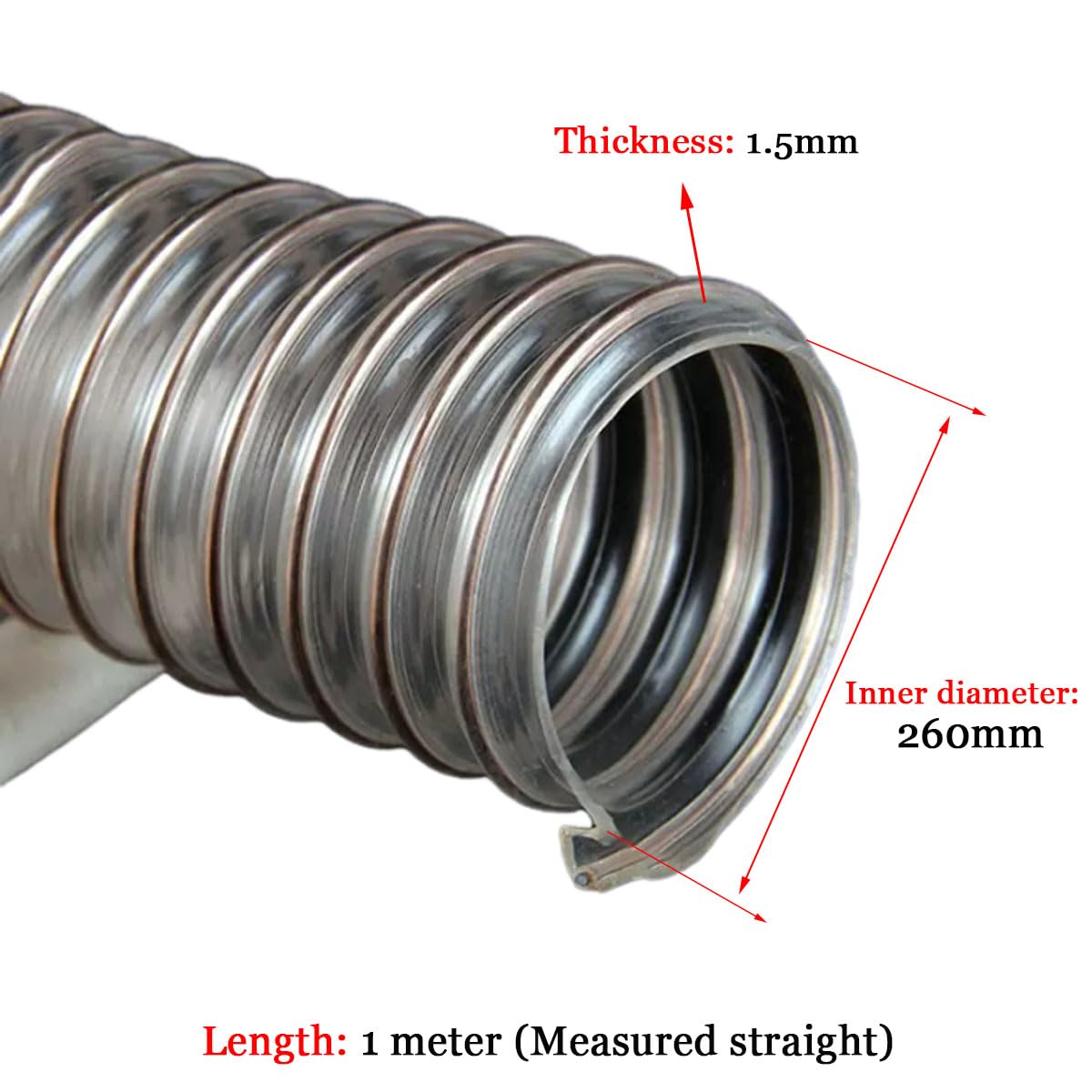 Przezroczysta rura z poliuretanu, Wąż poliuretanowy PU 1,5 mm Drut stalowy pokryty miedzią Przezroczysty m ID 200-300(Inner diameter: 260mm)