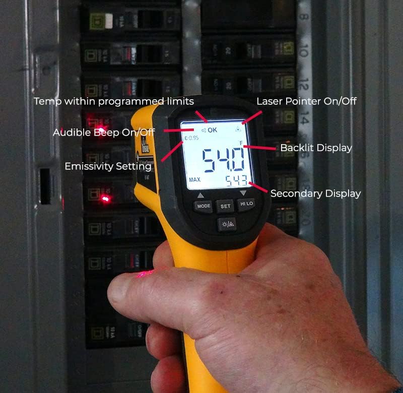 Miniatura 2 de IDEAL Industries INC. 61-847 Termómetro infrarrojo de orientación láser dual