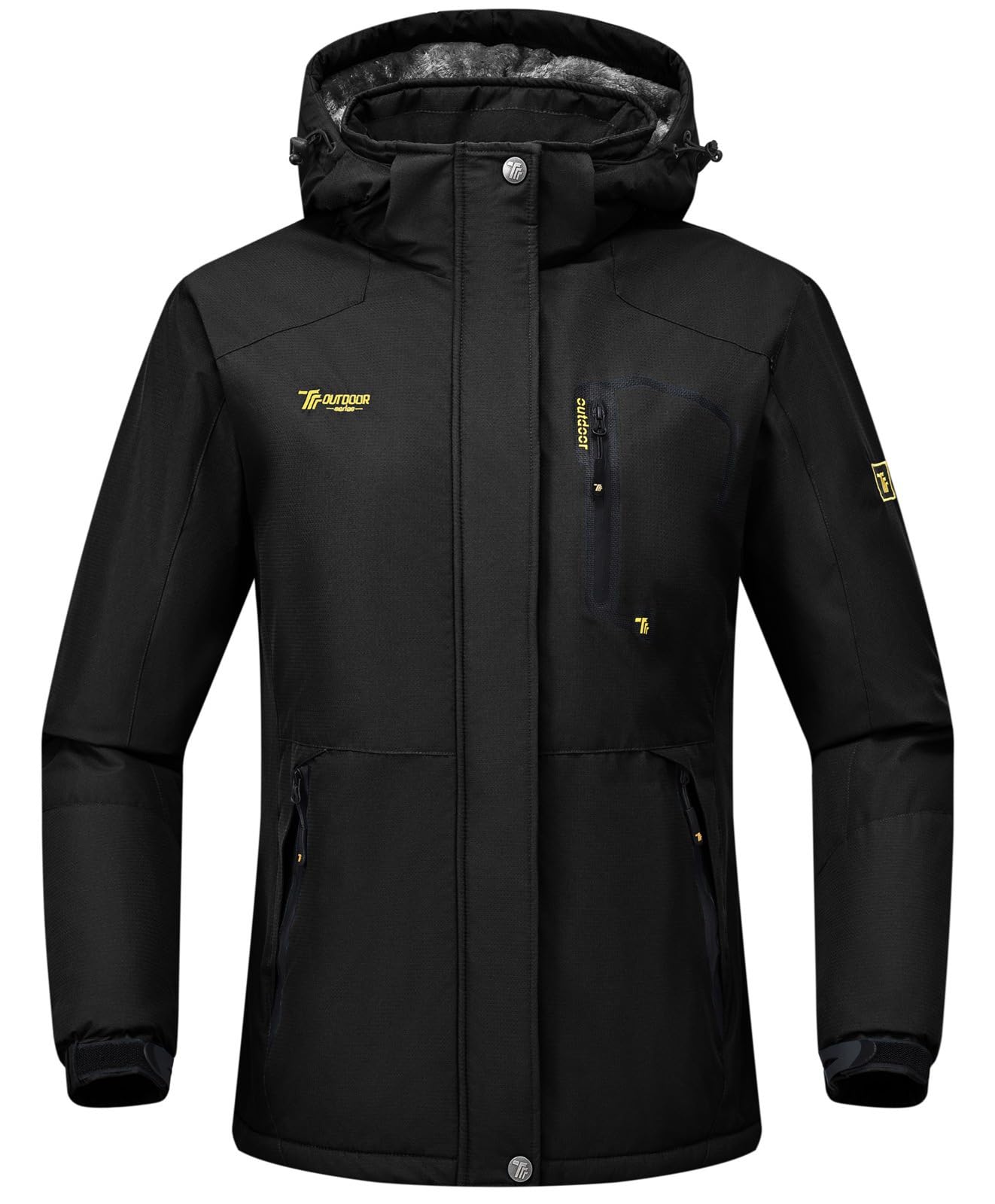Rdruko Skijacke Damen Warme Winterjacke Gefüttert Verdickt Softshelljacke Wasserdicht Snowboardjacke Atmungsaktiv mit Abtrennbarer Kapuze