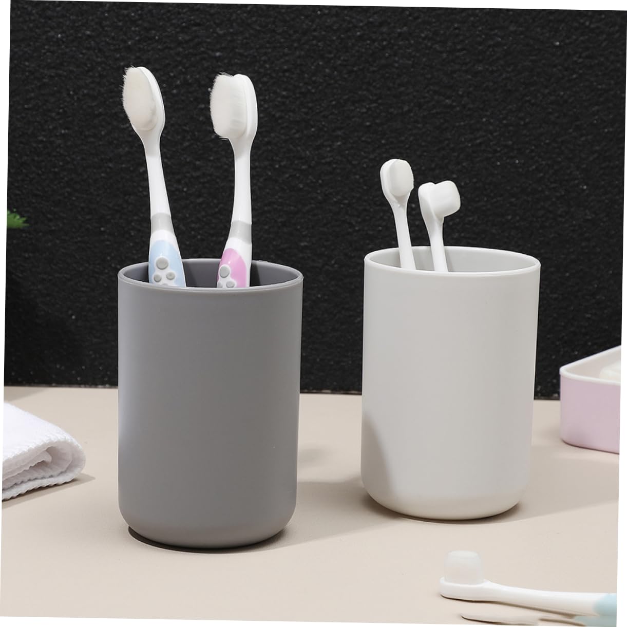 12pezzi Tazze da Lavaggio per Spazzolino Resistente Elegante per Bagno e Viaggi Antigoccia e Durature