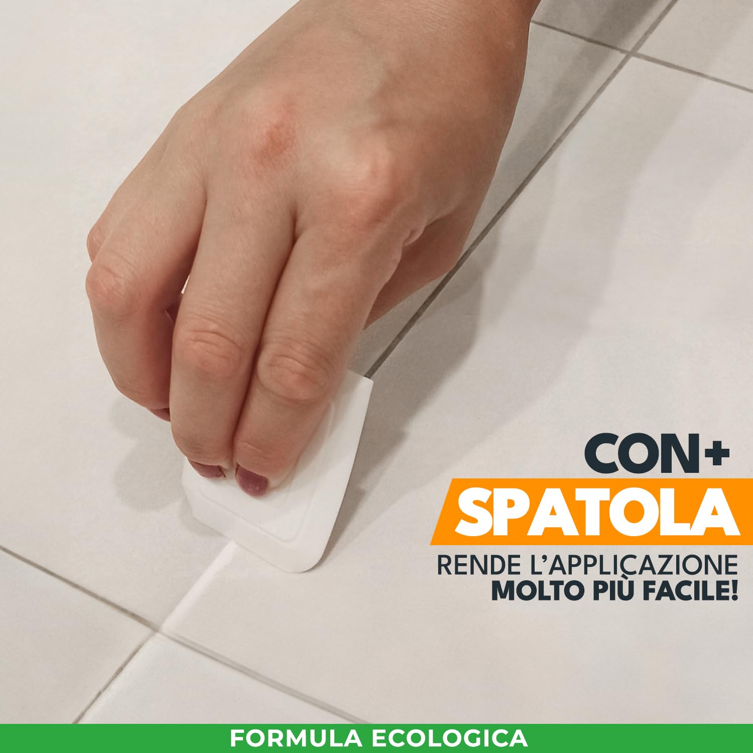 Riparazione Fughe Piastrelle - Tubetto Riempitivo Ripara e Rinnova, Malta per Piastrelle, Asciugatura Rapida + Raschietto, Stucco inodore - 250gr (Bianco)