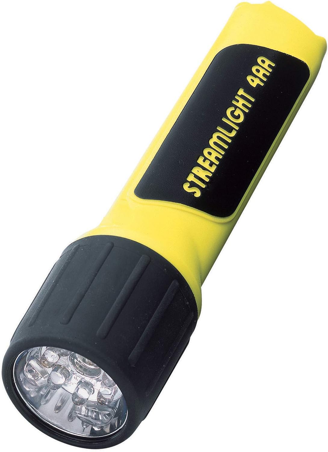 Streamlight 68201 4AA ProPolymer HAZ-LO 67-Lumen 900-Candela Intrinsically Safe LED Flashlight with 4 x Alkaline Batteries, Hi-Viz Yellow, Easy-Open Box