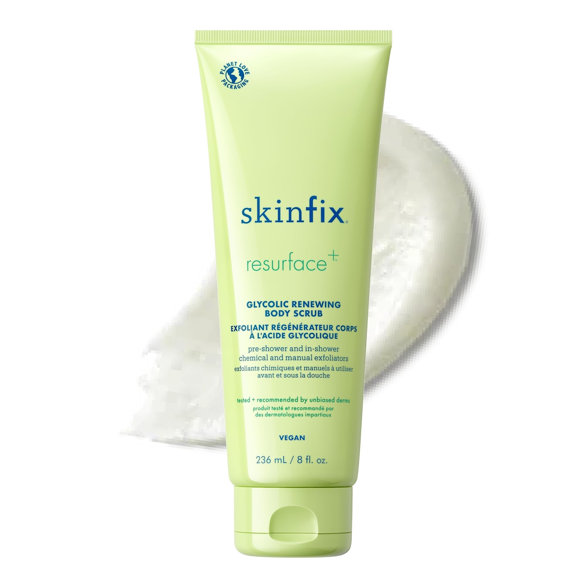 SkinfixGlycolic Renewing Scrub - 8 oz - Dual-Action Exfoliating Body Treatment with Lactic Acid - Smooths Rough Patches, Removes Flakes & Improves Skin Texture - Vegan, Cruelty Free