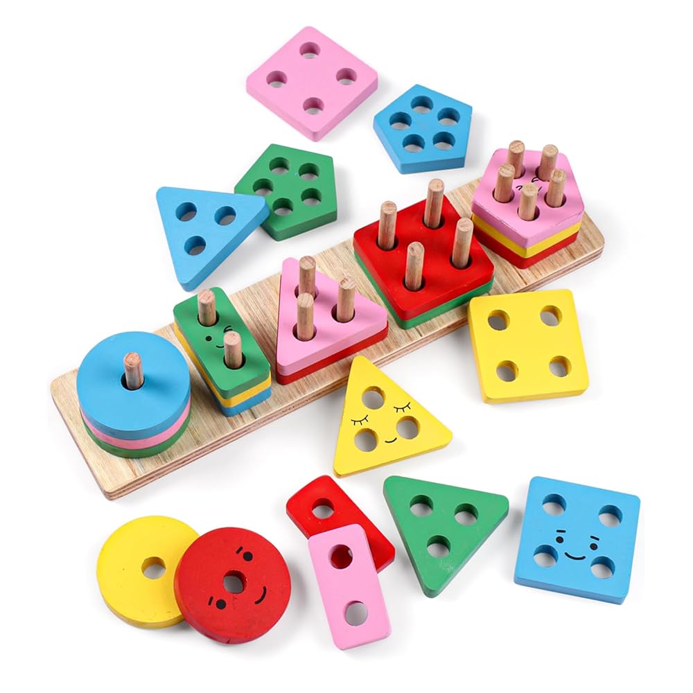 FIRSTCRY INTELLISKILLS Wooden Geometric Stacker Maldives Ubuy